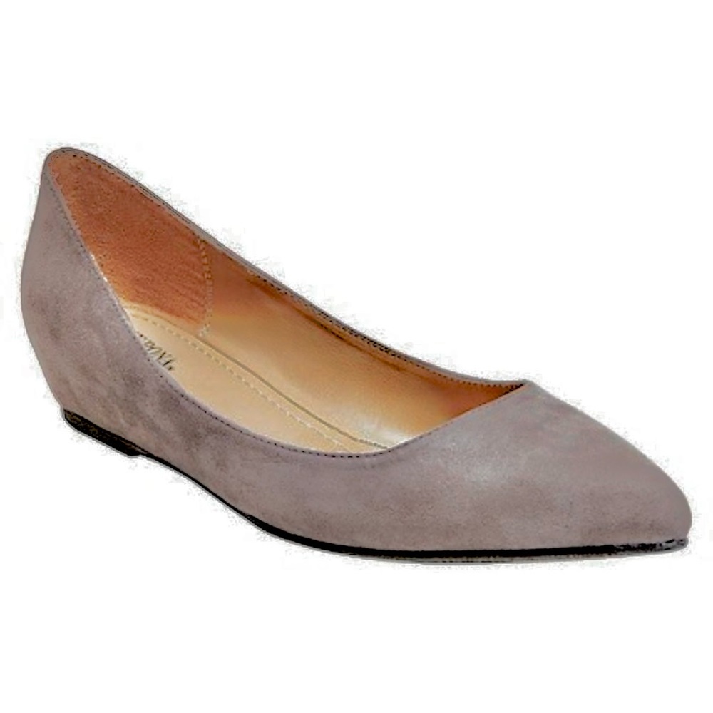 Brand New Merona Grey Drew Pointed Toe Flats with Built In Memory Foam Cushion